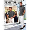 JEMITOP Men’s Classic Lightweight Oxford Button Down Shirts Business Casual Slim Fit Short Sleeve Dress Shirt with Pocket(Dark Grey)