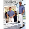 JEMITOP Men’s Classic Lightweight Oxford Button Down Shirts Business Casual Slim Fit Short Sleeve Dress Shirt with Pocket(Demin Blue)