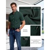 JEMITOP Men’s Classic Lightweight Oxford Button Down Shirts Business Casual Slim Fit Short Sleeve Dress Shirt with Pocket(Forest Green)