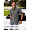 JEMITOP Men’s Classic Lightweight Oxford Button Down Shirts Business Casual Slim Fit Short Sleeve Dress Shirt with Pocket(Grey)