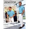 JEMITOP Men’s Classic Lightweight Oxford Button Down Shirts Business Casual Slim Fit Short Sleeve Dress Shirt with Pocket(Lake Blue)