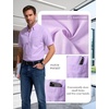 JEMITOP Men’s Classic Lightweight Oxford Button Down Shirts Business Casual Slim Fit Short Sleeve Dress Shirt with Pocket(Lavender Purple)
