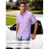 JEMITOP Men’s Classic Lightweight Oxford Button Down Shirts Business Casual Slim Fit Short Sleeve Dress Shirt with Pocket(Lavender Purple)