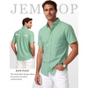 JEMITOP Men’s Classic Lightweight Oxford Button Down Shirts Business Casual Slim Fit Short Sleeve Dress Shirt with Pocket(Mint Green)