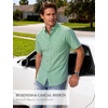 JEMITOP Men’s Classic Lightweight Oxford Button Down Shirts Business Casual Slim Fit Short Sleeve Dress Shirt with Pocket(Mint Green)