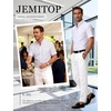 JEMITOP Men’s Classic Lightweight Oxford Button Down Shirts Business Casual Slim Fit Short Sleeve Dress Shirt with Pocket(White)