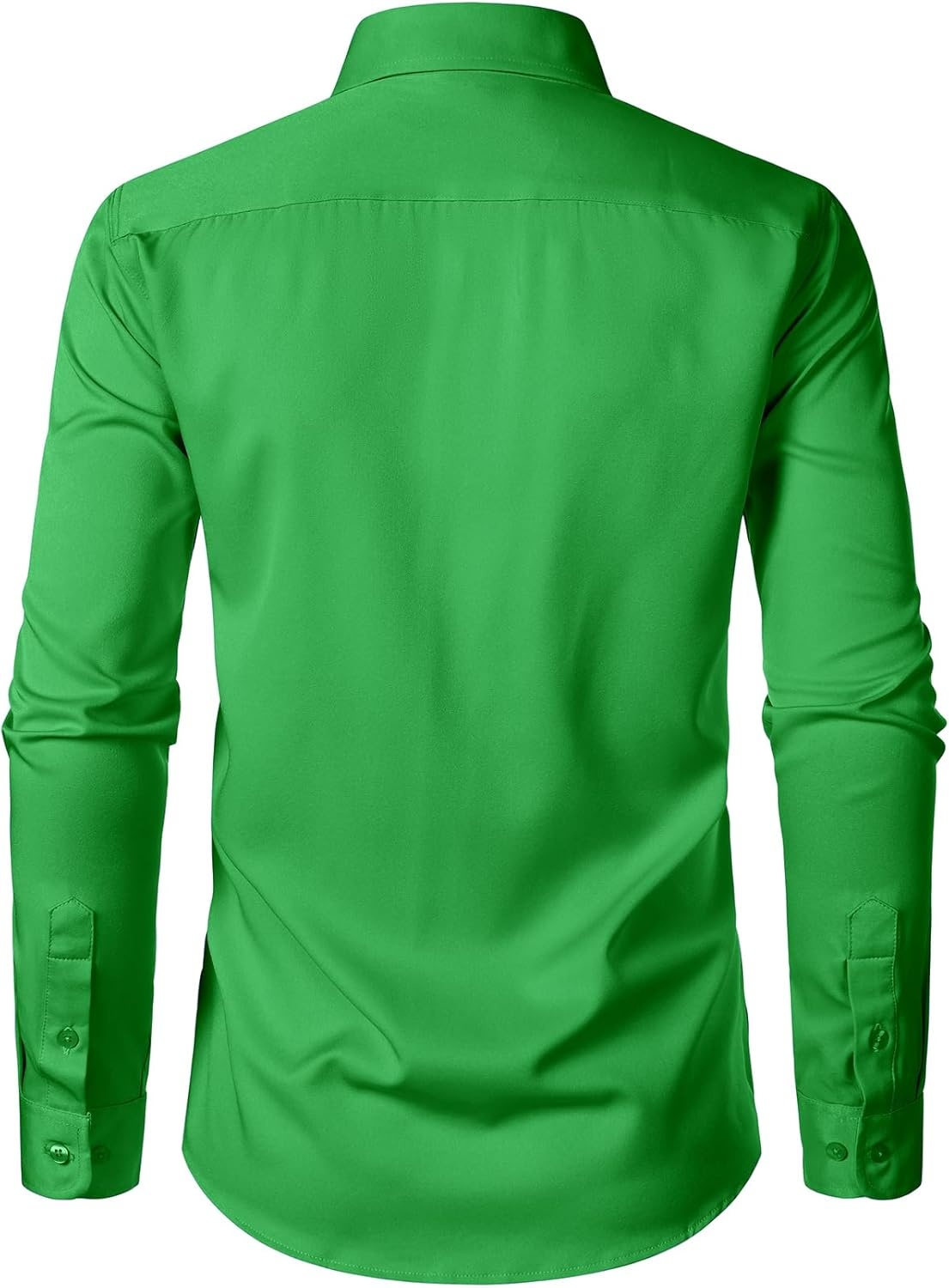 image:imageJEMITOP Mens Stretch WrinkleFree Soft Slim Fit Dress Shirts Long Sleeve Formal Wedding Business Casual Button Down ShirtShamrock Green