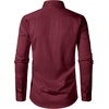 JEMITOP Men’s Stretch Wrinkle-Free Soft Slim Fit Dress Shirts Long Sleeve Formal Wedding Business Casual Button Down Shirt(Burgundy)