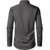 JEMITOP Men’s Stretch Wrinkle-Free Soft Slim Fit Dress Shirts Long Sleeve Formal Wedding Business Casual Button Down Shirt(Dark Grey)