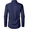 JEMITOP Men’s Stretch Wrinkle-Free Soft Slim Fit Dress Shirts Long Sleeve Formal Wedding Business Casual Button Down Shirt(Navy Blue)
