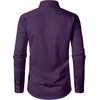 JEMITOP Men’s Stretch Wrinkle-Free Soft Slim Fit Dress Shirts Long Sleeve Formal Wedding Business Casual Button Down Shirt(Purple)