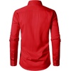 JEMITOP Men’s Stretch Wrinkle-Free Soft Slim Fit Dress Shirts Long Sleeve Formal Wedding Business Casual Button Down Shirt(Red)