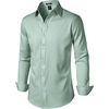 JEMITOP Men’s Stretch Wrinkle-Free Soft Slim Fit Dress Shirts Long Sleeve Formal Wedding Business Casual Button Down Shirt(Turquoise)