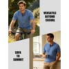 JEMITOP Mens Stretch Henley Shirts Casual Short Sleeve Slim Fit 3-Button T-Shirts(Blue)