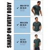 JEMITOP Mens Stretch Henley Shirts Casual Short Sleeve Slim Fit 3-Button T-Shirts(Dark Green)