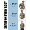 JEMITOP Mens Stretch Henley Shirts Casual Short Sleeve Slim Fit 3-Button T-Shirts(Sage Green)