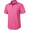 JEMITOP Men’s Stretch Wrinkle Free Short Sleeve Texture Shirt Lightweight Summer Button Down Shirts for Beach Vacation(Hot Pink)
