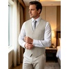JEMITOP Men’s Lightweight Texture Slim Fit Dress Vest Wedding Formal Vintage Tuxedo Suit Vest with Pocket(Beige)