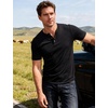 JEMITOP Mens Stretch Henley T-Shirt Summer Casual 3 Buttons Short Sleeve Tee Shirts(Black)