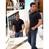 JEMITOP Mens Stretch Henley T-Shirt Summer Casual 3 Buttons Short Sleeve Tee Shirts(Black)