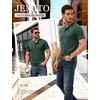 JEMITOP Mens Stretch Henley T-Shirt Summer Casual 3 Buttons Short Sleeve Tee Shirts(Green)