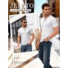 JEMITOP Mens Stretch Henley T-Shirt Summer Casual 3 Buttons Short Sleeve Tee Shirts(White)