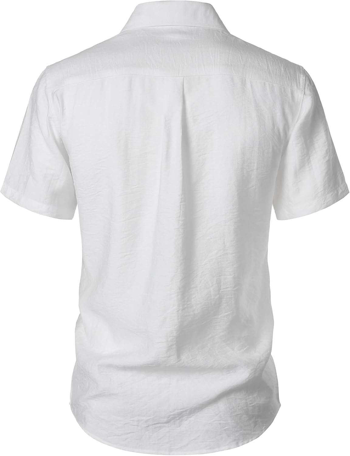 image:imageJEMITOP Mens LinenLike Soft Short Sleeve Button Down Shirts Lightweight Casual Summer Wedding Beach Vacation ShirtWhite