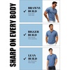 JEMITOP Mens Stretch Henley Shirts Casual Short Sleeve 3-Button T-Shirts(Blue)
