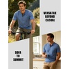 JEMITOP Mens Stretch Henley Shirts Casual Short Sleeve 3-Button T-Shirts(Blue)