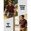 JEMITOP Mens Stretch Henley Shirts Casual Short Sleeve 3-Button T-Shirts(Burgundy)
