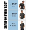 JEMITOP Mens Stretch Henley Shirts Casual Short Sleeve 3-Button T-Shirts(Charcoal Grey)