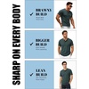 JEMITOP Mens Stretch Henley Shirts Casual Short Sleeve 3-Button T-Shirts(Dark Green)