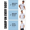 JEMITOP Mens Stretch Henley Shirts Casual Short Sleeve 3-Button T-Shirts(White)