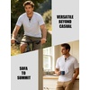JEMITOP Mens Stretch Henley Shirts Casual Short Sleeve 3-Button T-Shirts(White)