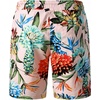 JEMITOP Men’s 2 Piece Set Casual Cotton Stretchy Outfit | Print, Beach, Vacation, Short Sleeve, Button Up, Shirt, Shorts, Summer(Pinkgreen)
