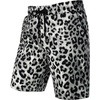 JEMITOP Men’s 2 Piece Set Casual Cotton Stretchy Outfit | Print, Beach, Vacation, Short Sleeve, Button Up, Shirt, Shorts, Summer(White Leopard)