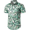 JEMITOP Men’s 2 Piece Set Casual Cotton Stretchy Outfit | Print, Beach, Vacation, Short Sleeve, Button Up, Shirt, Shorts, Summer(Whitegreen)