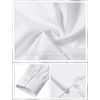 JEMITOP Mens Wrinkle-Free Mandarin Collar Dress Shirt | Stretch, Slim Fit, With Pocket, Collarless, Formal, Wedding, Prom, Church, Button Down, Button Up, Long Sleeve(White)