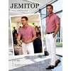 JEMITOP Mens Lightweight Oxford Short Sleeve Shirts | Button Down, Classic, Dress Shirt, Business Casual, Slim Fit, Pocket, Button Down Collar(Coral Red)