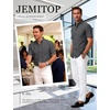 JEMITOP Mens Lightweight Oxford Short Sleeve Shirts | Button Down, Classic, Dress Shirt, Business Casual, Slim Fit, Pocket, Button Down Collar(Dark Grey)