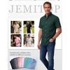 JEMITOP Mens Lightweight Oxford Short Sleeve Shirts | Button Down, Classic, Dress Shirt, Business Casual, Slim Fit, Pocket, Button Down Collar(Forest Green)