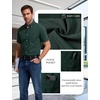 JEMITOP Mens Lightweight Oxford Short Sleeve Shirts | Button Down, Classic, Dress Shirt, Business Casual, Slim Fit, Pocket, Button Down Collar(Forest Green)