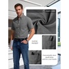 JEMITOP Mens Lightweight Oxford Short Sleeve Shirts | Button Down, Classic, Dress Shirt, Business Casual, Slim Fit, Pocket, Button Down Collar(Grey)
