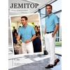 JEMITOP Mens Lightweight Oxford Short Sleeve Shirts | Button Down, Classic, Dress Shirt, Business Casual, Slim Fit, Pocket, Button Down Collar(Lake Blue)