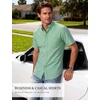 JEMITOP Mens Lightweight Oxford Short Sleeve Shirts | Button Down, Classic, Dress Shirt, Business Casual, Slim Fit, Pocket, Button Down Collar(Mint Green)