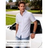 JEMITOP Mens Lightweight Oxford Short Sleeve Shirts | Button Down, Classic, Dress Shirt, Business Casual, Slim Fit, Pocket, Button Down Collar(White)