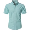 JEMITOP Mens Lightweight Oxford Short Sleeve Shirts | Button Down, Classic, Dress Shirt, Business Casual, Slim Fit, Pocket, Button Down Collar(Aqua Green)