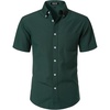 JEMITOP Mens Lightweight Oxford Short Sleeve Shirts | Button Down, Classic, Dress Shirt, Business Casual, Slim Fit, Pocket, Button Down Collar(Forest Green)