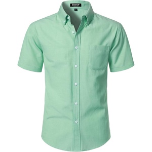 JEMITOP Mens Lightweight Oxford Short Sleeve Shirts | Button Down, Classic, Dress Shirt, Business Casual, Slim Fit, Pocket, Button Down Collar(Mint Green)