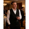 Men’s Lightweight Texture Slim Fit Suit Dress Vest | Vintage, Wedding, with Pocket, Formal, Tuxedo, Business, Casual, Waistcoat(Black)